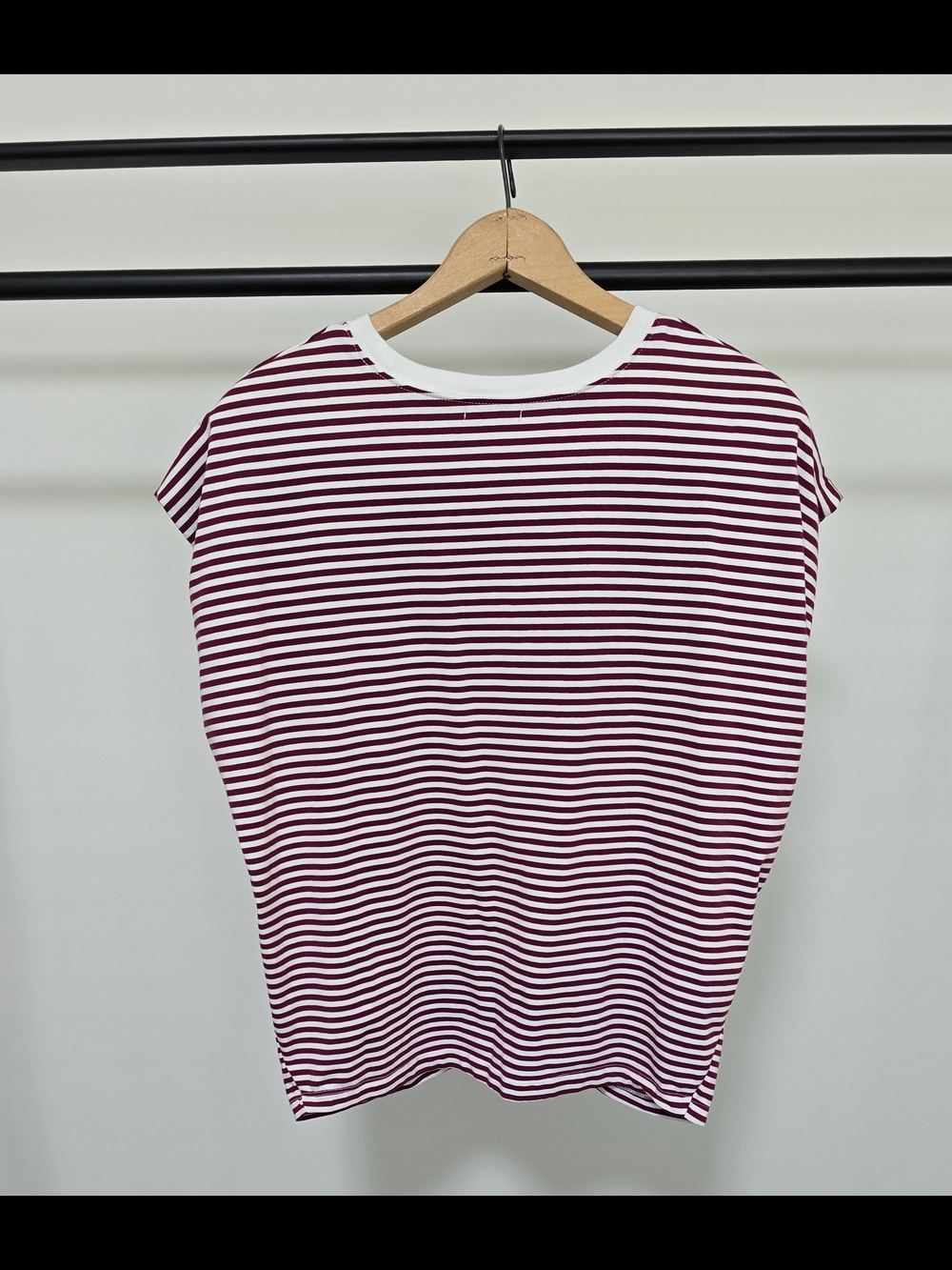 Pistola Burgundy and White Striped Short Sleeve Tee - Picture 3 of 3